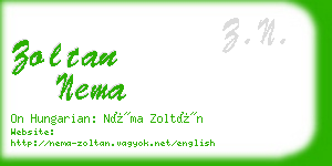 zoltan nema business card